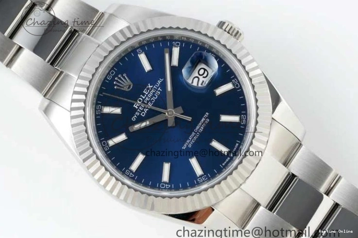 0219 DateJust 41 126334 NTF 1:1 Best Edition 904L Steel Blue Stick Dial on Oyster Bracelet VR Durable 2280